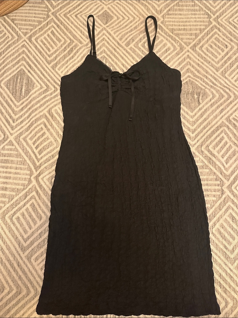 No Boundaries Black Midi Slip Dress with Spaghetti Straps